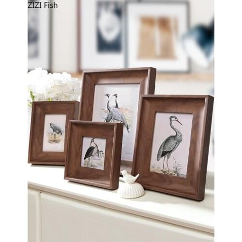 4/6/7/10 Inch Imitation Wooden Photo Frame Bedside Desk Decoration Simple Family Portrait Picture Frame Vintage Home Decor
