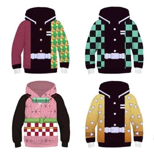 Anime Demon Slayer Kamado Tanjirou Tomioka Giyuu Rengoku Kyoujurou Hoodie Kids Children 3D Print Sweatshirt Pullover