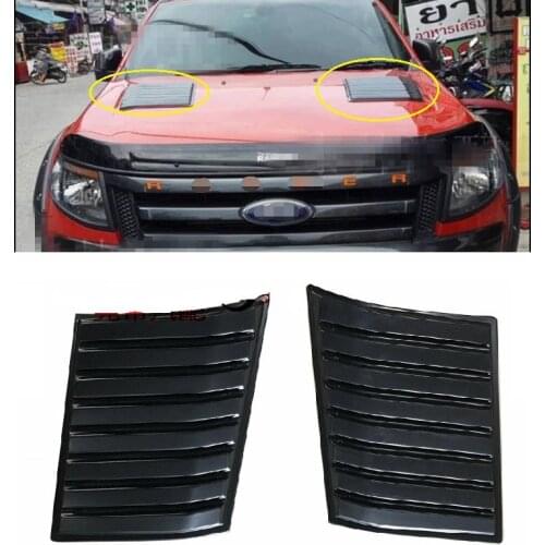 EXTRA BONNET SCOOP COVERS FIT FOR RANGER T6 T7 T8 XLT Car Styling Sticker Decorative Air Flow Intake Scoop Bonnet Vent Cover