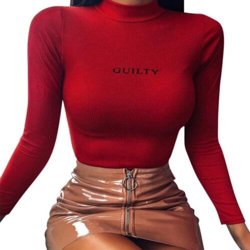 Slim Fit Sexy Tee Shirt For Women Fashion Casual Basic T-shirt Turtleneck Long Sleeves Female Tops Autumn Winter New Tshirts