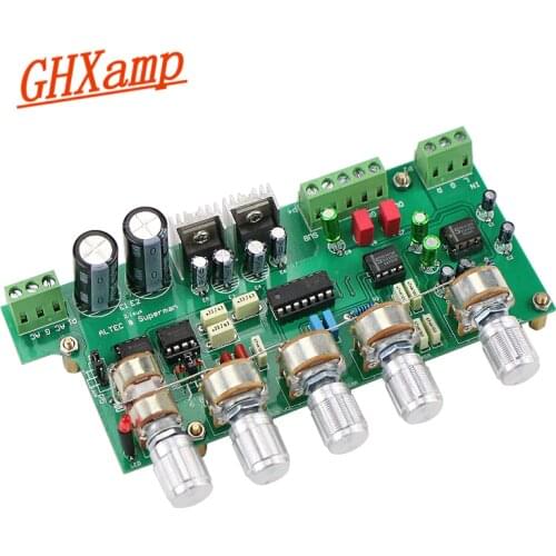 GHXAMP 2.1 Subwoofer Preamplifier NE5532 Preamp Tone Control Board 3 channel TL072 Treble Bass adjustment