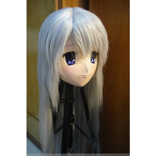 KM9163) Handmade Female Sweet Girl Resin Crossdress Outfit Cosplay Japanese Animegao Role Play Kigurumi Mask