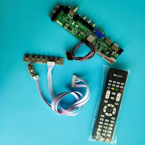 Kit For LTN133AT27-202 40pin DVB-T DVB-T2 Signal controller board digital LED USB VGA TV 1366X768 HDMI AV 13.3" remote