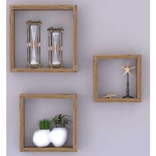 Square Wall Shelf Bookcase with 3x27