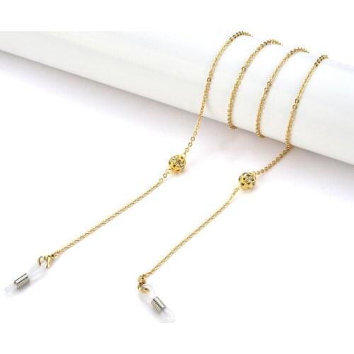 Fashion Women Gem Eyeglass Gold Color Chains Glasses Reading Glasses Cords Glasses Holder Strap Lanyards Men Eyewear Accessories
