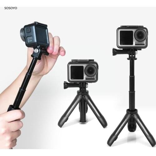 2 in 1 Extendable Tripod Portable Monopod Selfie Stick with 14 adapter Set For Gopro 8 7 6 5 DJI Osmo Pocke Osmo Action Camera