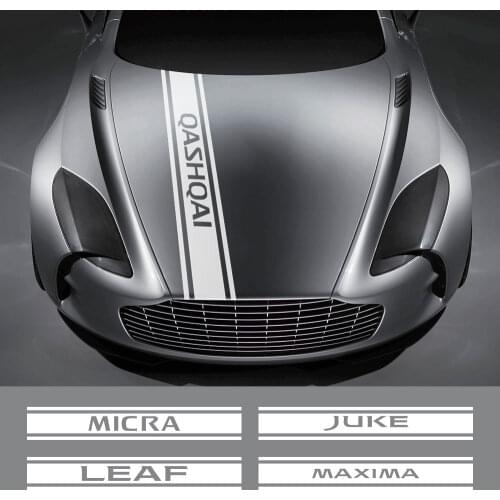 For Nissan Juke Leaf Micra Qashqai Altima Maxima Murano Note Patrol Pulsar Rogue Sentra Sylphy X-Trail Car Hood Cover Stickers