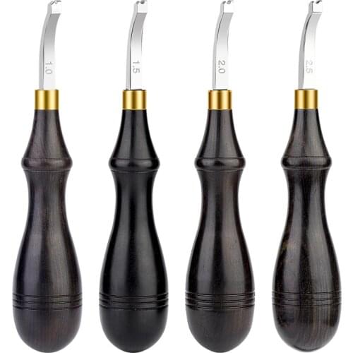 LMDZ 1-2.5mm Leathercraft Knife Edge Crease Press Handle Trimmer Blade Shallow Groove Press Line DIY Leather Groove Mark Tool