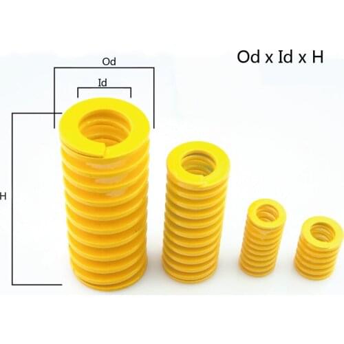 Od 30mm Id 15mm,H30-300, Light Load Compression Mould Die Spring Yellow