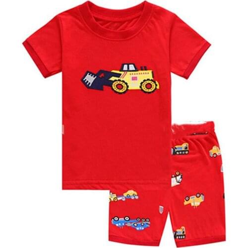 Baby Girl Clothes Cartoon Pyjamas 2021 Summer Childrens Pajamas Sets Boys Sleepwear Kids Vest+Shorts Pijamas Cotton Nightwear