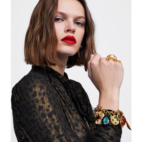 Wholesale JUJIA Luxury Charming Bracelet Heart Shaped Crystal Bohemian Statament za Jewelry Bangle For Women Gift