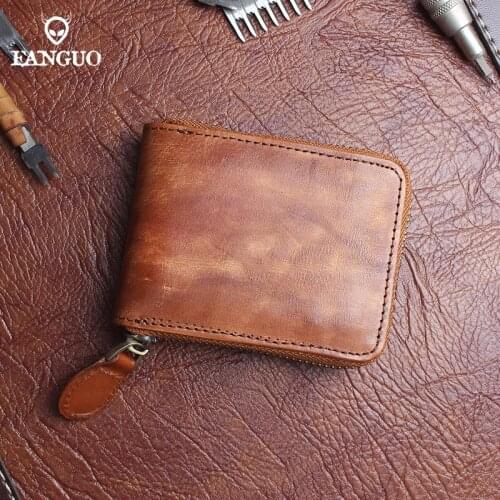 Real Leather Organizer Zipper Credit Card Holder Men Business Card Holder Women Mini Coin Wallet For Travel Card Bag Purse