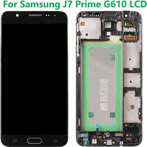 Original 5.5" G610F LCD For Samsung Galaxy J7 Prime 2016 Display With Frame J7 Prime SM-G610F G610M Single/Double Hole Display