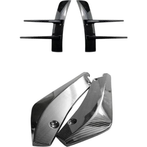 Front Bumper Spoiler Flank Wind Knife for Mercedes Benz A Class A180 with 2Pcs Rear Bumper Lip Diffuser Protector