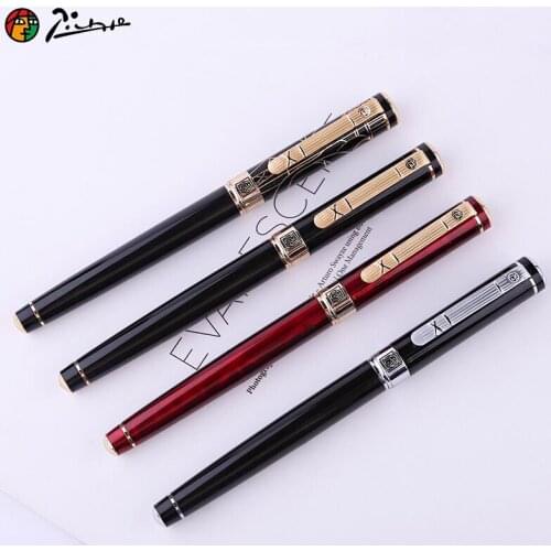 Pimio Metal Sign Pen Treasure Ballpoint Pen Business Signing Pens Black Ink For School Office Meeting Stationery Pen + Gift Box