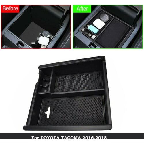 Car Center Console Organizer Tray, Armrest Secondary Storage Box fits Perfectly for Toyota Tacoma 2016 -2018 Vehicles