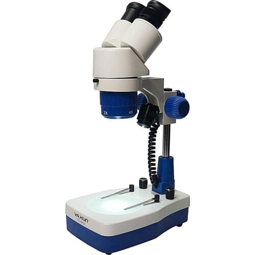 Professional Laboratory YAXUN AK-21 Binocular Stereo Microscope 10X LED High Power Magnifying Glass Clear