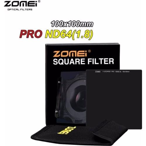 Zomei Professional 100mm ND64 Square Filter 100x100mm Neutral Density 6-Stop Optical Glass Full Gray Multi-Coated HD ND Filter