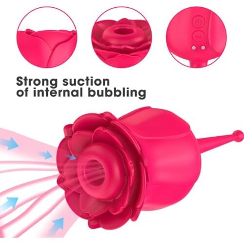 Rose Vagina Sucking Vibrator Intimate Good Nipple Massage Sucker Oral Licking Clitoris Stimulation Sex Toys for Women Vibratore