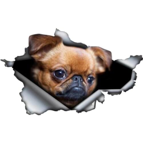 S50016# 13CM/17CM Personality PVC Decal Brussels Griffon Dog 3D Pet Animal Car Sticker on Motorcycle Laptop Decorative