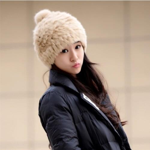 New Autumn and winter new rabbit fur hat female Korean fashion plush hat lovely girls women free shopping