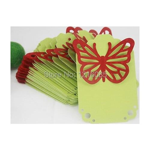 Tags with Red Butterfly Tag Labels wedding gift Baby Shower Tags , Personalized Brown Thank You Tags, Wish Tree, Gift Tags