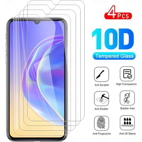 4Pcs Full Cover Protective Glass For VIVO V21e Phone Tempered Glas Screen Protector Film For VI VO V 21e V21 E 6.44" Protection