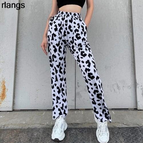 2021 Summer European And American New Style Trousers Women Wild White Sports And Leisure Cow Sweater Trousers Women
