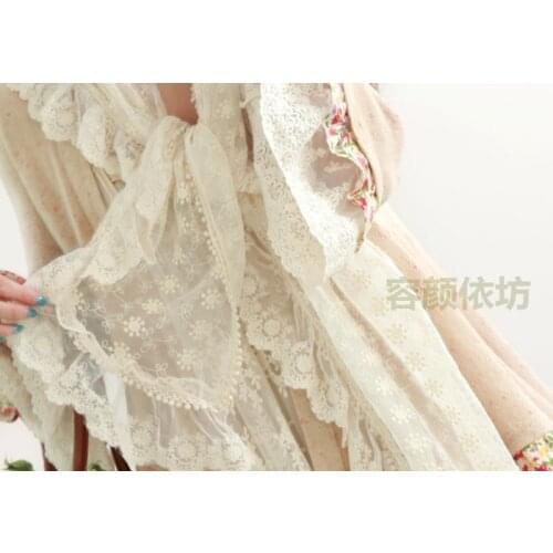 Mori Girl Unique Lace Scarf Hmong Carves Shawl White Fairy Princess Lace Embroidery Scarf Women Novelty Scarf Top Clothing Mori