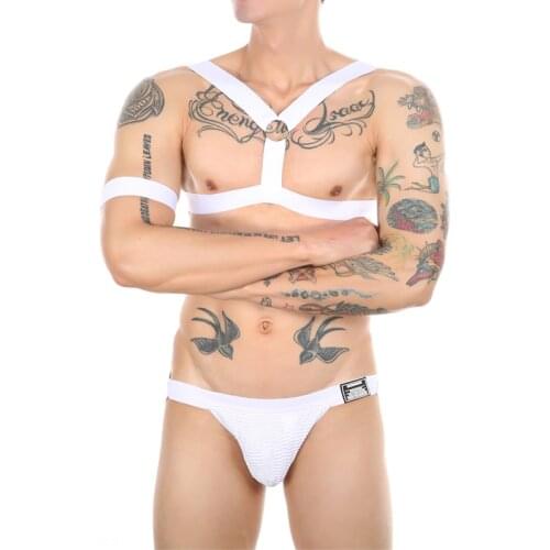 Harness Mens Erotic Lingerie Chest Strap Front "Y" Shape Harness Belt Hot Sexy Body Chest Harness With Jockstrap
