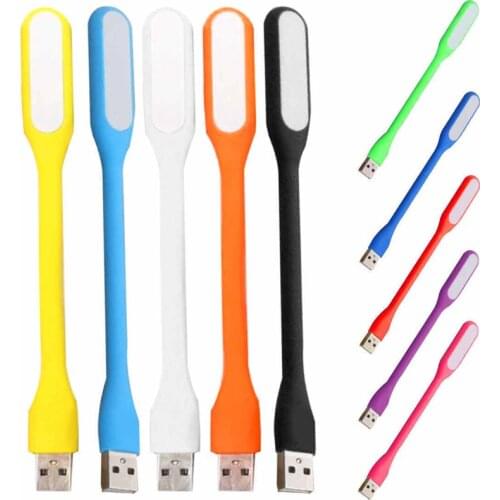 1pcs Mini Pocket USB Night Light 5V 1.2W Super Bright Bendable Reading Book Light Led Lamp Radom Color For Power Bank PC Laptop