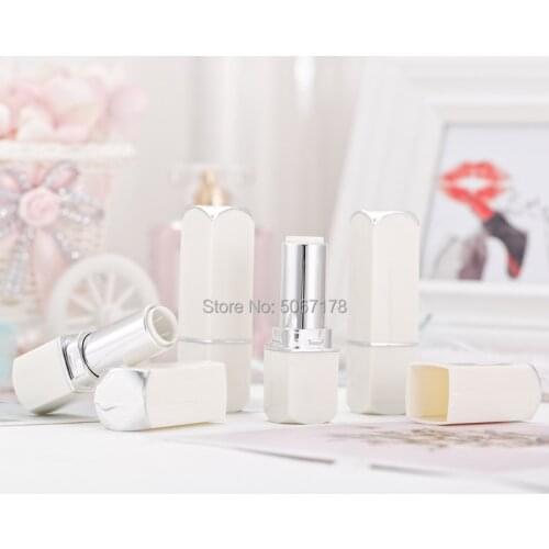 10/30/50pcs 12.1mm White Empty Makeup Lipstick Tube,DIY Homemade Refillable Lip Balm Container,Professional Cosmetic Tool
