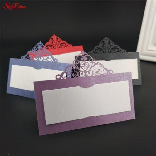 10/50/100pcs Laser Cut Wedding Favors Decor Hollow Paper Vine Seat Card Name Place Cards Invitations Table Cards 6Z