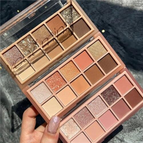 10 Color Glitter Shimmer Matte Eyeshadow Palette Metallic Shiny Diamond Eyeshadow Pallete Pigmented Makeup Palette Cosmetic