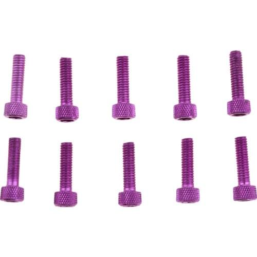 10pcs M6x20mm Aluminum Hex Socket Cap Screws Head Key Bolt Purple