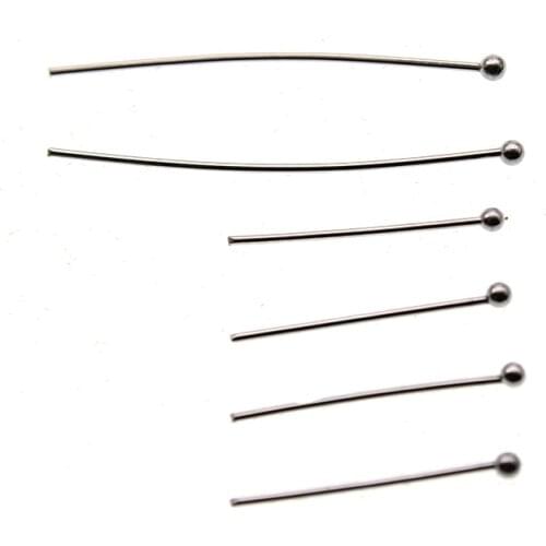 100Pcs 15 25 30 35 40 50 mm Stainless Steel Ball Head Pins For Jewelry Making DIY Handmade Earring Jewelry Findings Accessories