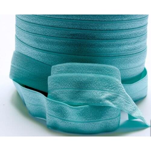 100 yards/lot) Wholesale wide 1 inch foe fold over elastic in #346 jade color