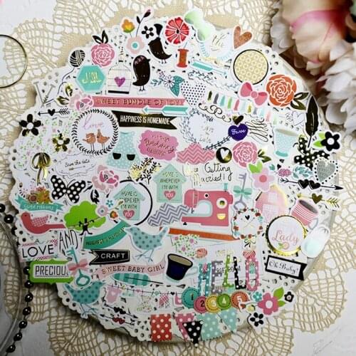 104pcs HAPPINESS IS HOMEMADE Paper Stickers for DIY Scrapbooking/photo album Decoration Card Making Crafts