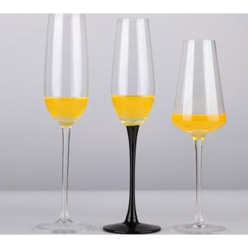 200-300ml Smells Rod Black Goblet Glass Cup Crystal Glass Champagne Wine Cup Bubble Glasses Sweet Wine Glass Tasting Nose Cup