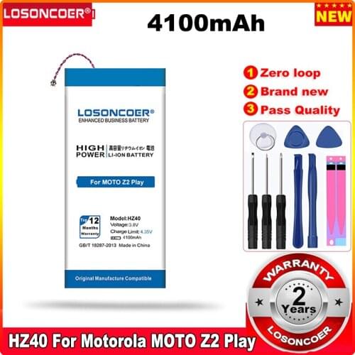 LOSONCOER HZ40 4100mAh Battery Fit for Motorola MOTO Z2 Play XT1710-06 08 09 11 XT1710 HZ40