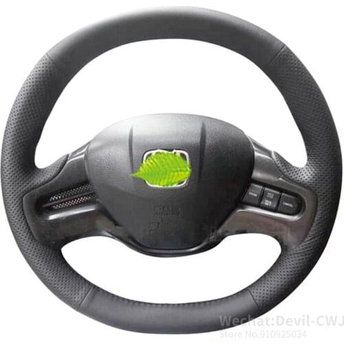For Honda 2006-2009 2008 Civic hand-sewn steering wheel cover 8th gen half Alcantara leather grip cover car interior accessories