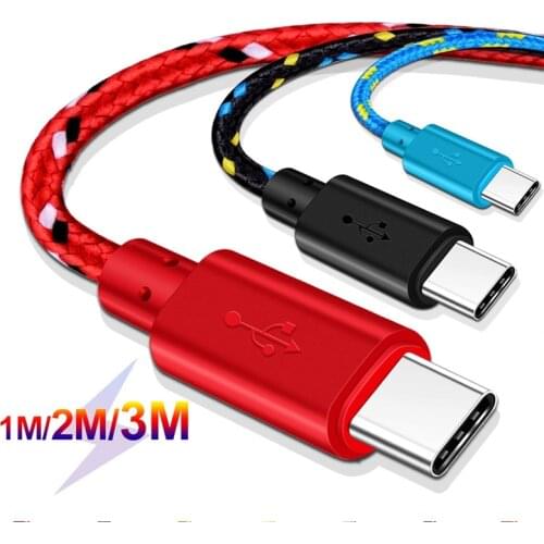 USB Type C Cable for Samsung S10 S9 Quick Charge 3.0 Cable USB C Fast Charging for Huawei P30 Xiaomi USB-C Charger Wire