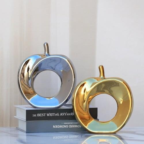 Simple Modern Hollow Apple Ornaments Ceramic Crafts Decoration TV Cabinet Window Accessories Artwork Home Livingroom Furnihsing