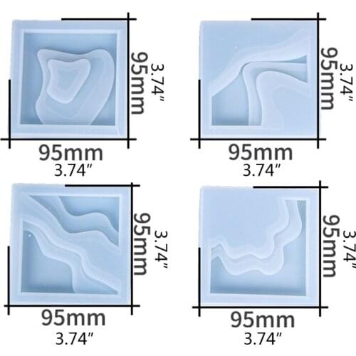 Square Island Coaster Epoxy Resin Mold Cup Mat Silicone Mould DIY Crafts Jewelry Home Decorations Casting Tool
