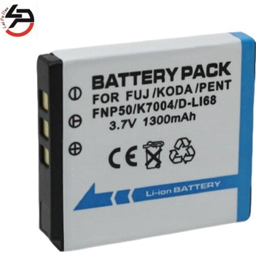 Laipuduo D-LI68 3.7v 1300mah Li-Ion Rechargeable Battery for Pentax D-Li68 DLi68 Optio S10 S12 A36 Q Cameras