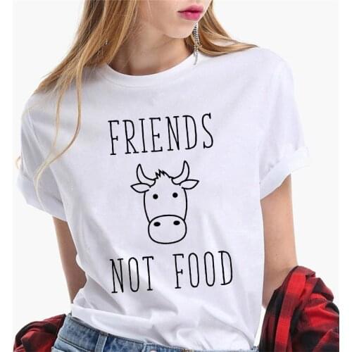 Summer T-shirt 2021 Harajuku Tee Animal Cow graphic tshirt women O-neck T-shirts White Short Sleeve Femme Casual Tops Ladies