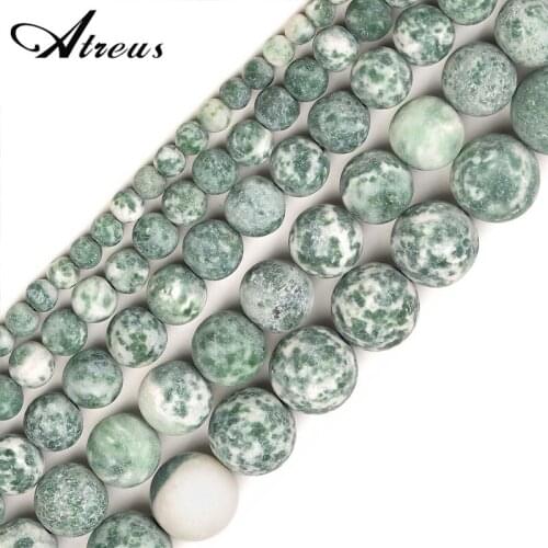 Blue Dot Stone Frosted 4-12mm Matte Fashion Atreus New Natural Stone Round Beads For Jewelry Making Suitable For Men Or Women