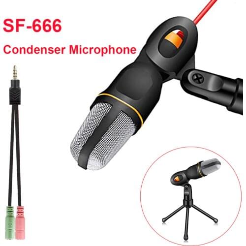 Microphone for Computer 3.5mm Cable Stereo Microfone for Podcast Singing Recording Mic With Desktop Tripod for Phone