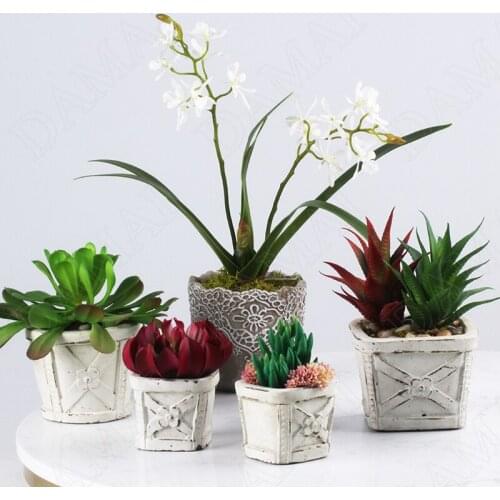 Mini Succulents Flower Pot Retro Cement Living Room Balcony Plant Vase Creativity Office Desktop Fresh Flowers Potted Plants