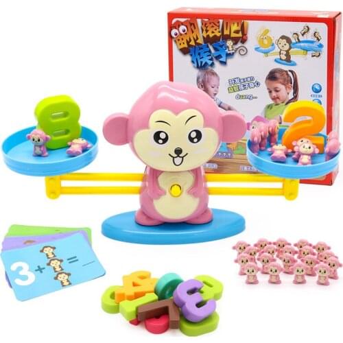 Fashion baby toy math monkey balance playing game early learning weight children intelligence math toy for kids learning gift